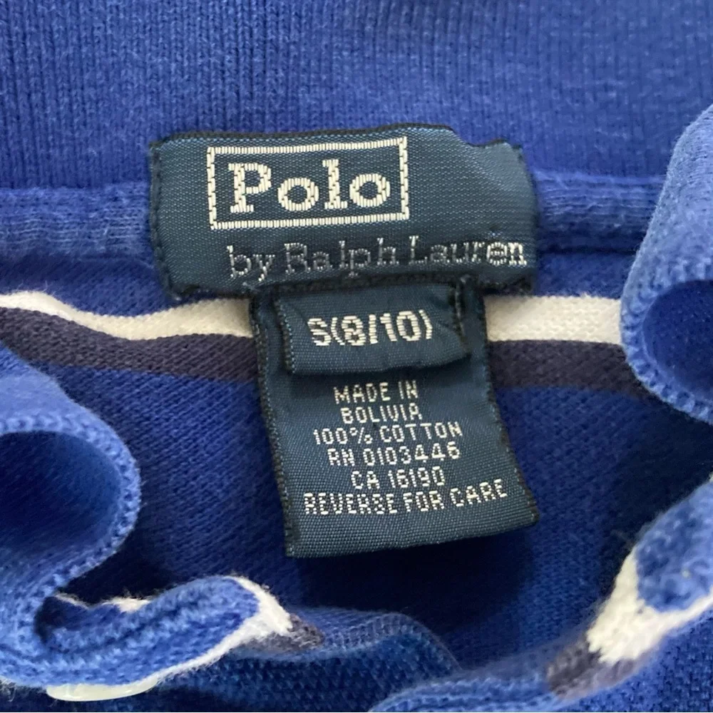 Polo Ralph Lauren Blue Short Sleeve Striped Shirt 8 10